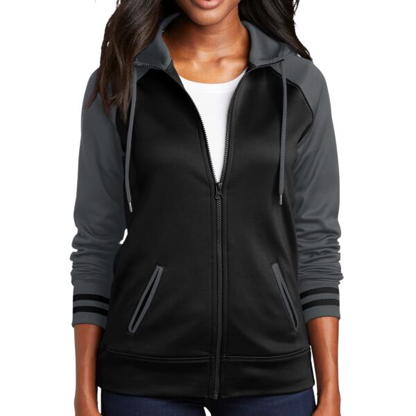 Women's Sport Wick ® Varsity Fleece Full Zip Hooded Jacket Thumbnail