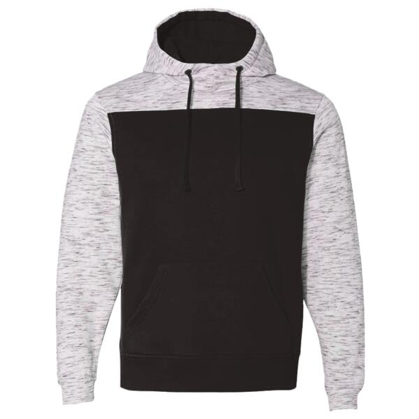 Men's Mélange Fleece Colorblocked Hooded Sweatshirt Thumbnail