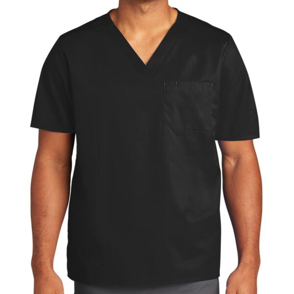 Unisex WorkFlex Chest Pocket V Neck Top Thumbnail