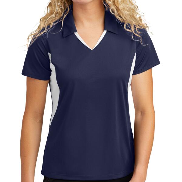 Women's Side Blocked Micropique Sport Wick ® Polo Thumbnail
